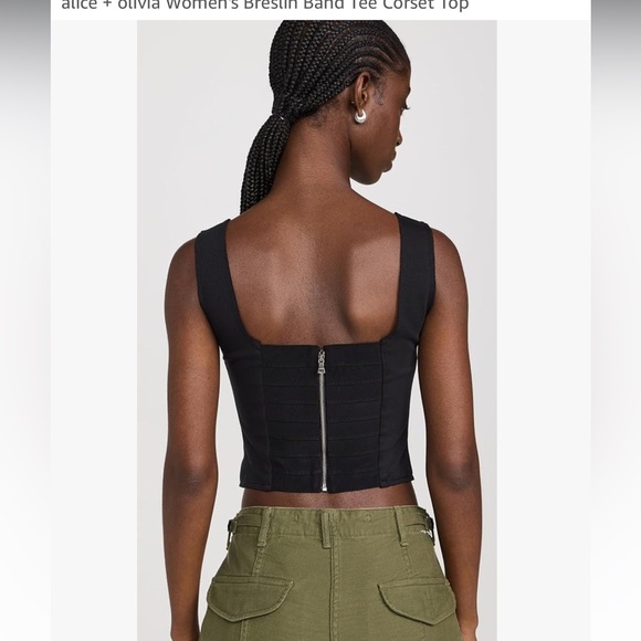 Alice+Olivia Woman’s Breslin Band Tee Corset Top - Picture 4 of 11